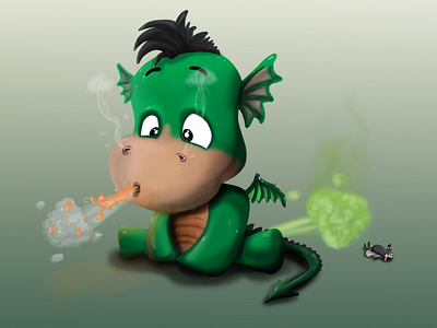 Book illustration baby dragon