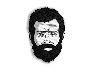 Beard man illustration lineart drawing