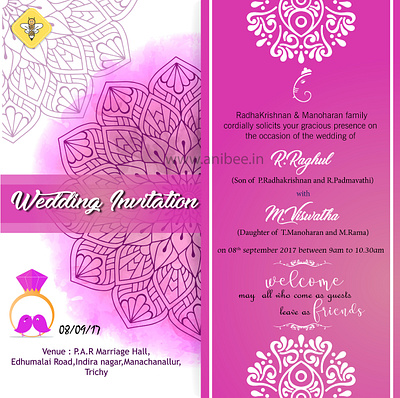 Invitation anibee anibeeanimations colourfull innovative invite specialoccasions wedding