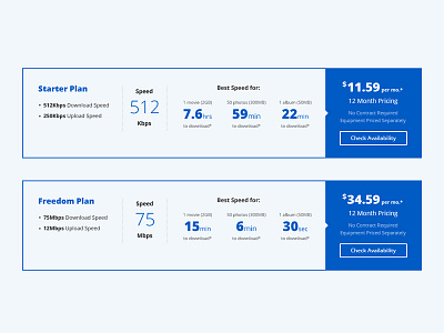 Internet Pricing Plan