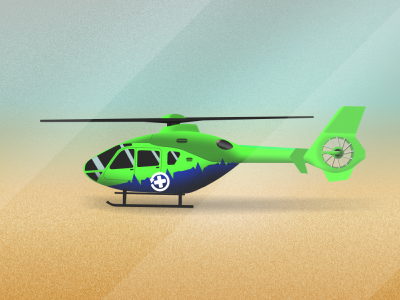 GWAAC EC135 Side View air ambulance ec135 great helicopter illustration western