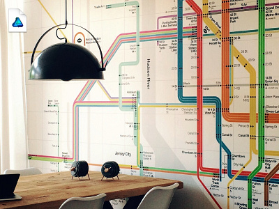 [Affinity Designer] Subway map wallpaper