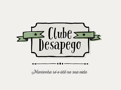 Clube Desapego badge freelance green handwriting logo pastel stamp star vintage
