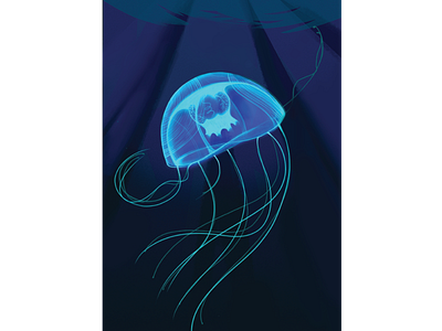 Luminescence digital arts graphic artist illustration jelly fish luminescence ocean photoshop sea creatures under water