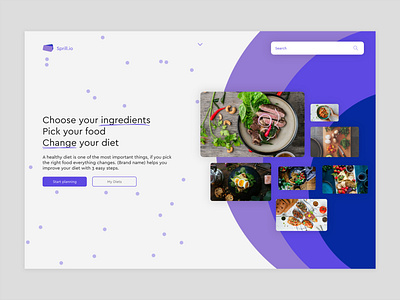 Sprill.io - Plan Your Food branding clean eat eating food food and drink food app healthy modern recipe app uiux web design website