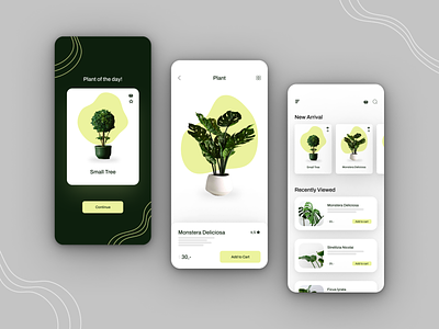 Plant Store App Design Concept app app screen design branding checkout clean design ecommerce graphic design interface ios app minimalist mobile mobile app screens mobileapp online store plant app ui uidesign uiux ux