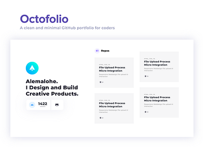 octofolio. branding design illustrator minimal typography ui ux web website