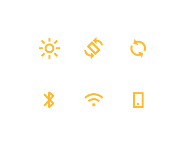 Ui Icons bluetooth brightness bt icon set icons phone auto sync rotation screen ui wi fi wifi