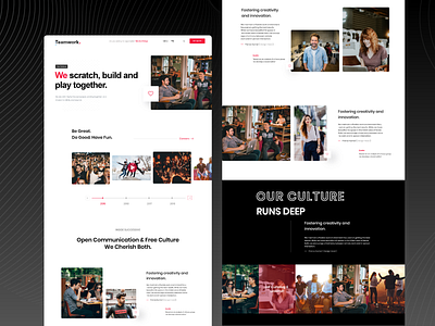 Our Culture Landing Page about us branding cards clean colors design home screen homepage kajal kashyap landing page product style guide typography ui uikit ux visual marketing web web design website