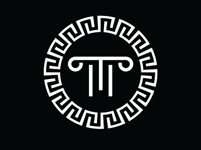 TECHNO GREEK flat greek greek mythology logo t logo vector