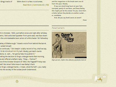 Old Cycling Blog Footer unigrid wordpress