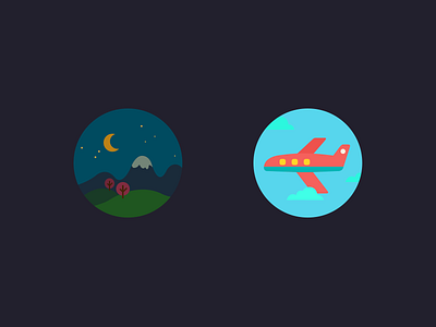 Travel Icon flat icons illustration mountain plane travel