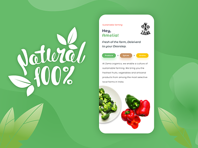 Organic Food App ☘ app app ui food green natural nature organic food sketchapp uiux vegitable farming