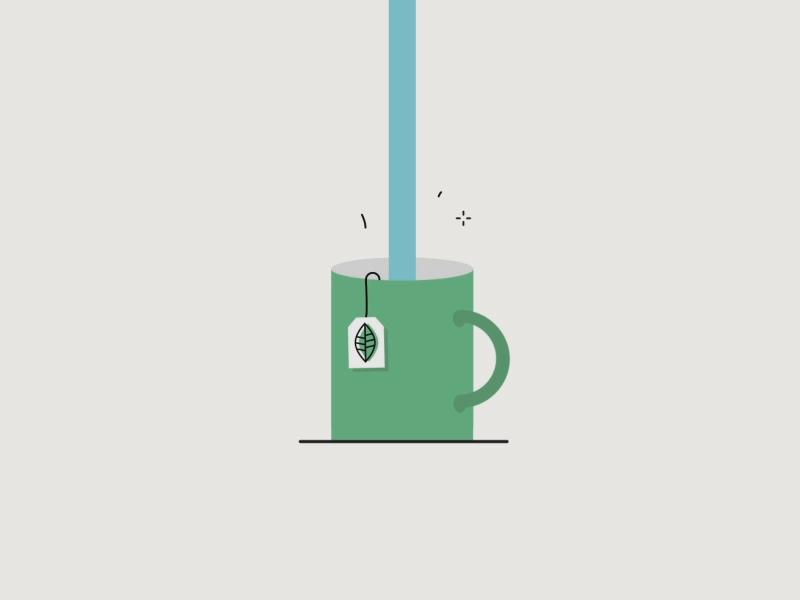 Tea time new first shot design after effects green motion animation mug tea