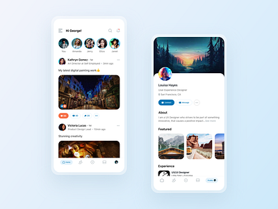 Linkedin App Redesign concept design home page linkedin profile page redesign ui ux