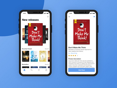 e-Book Store App design ebooks ui ux