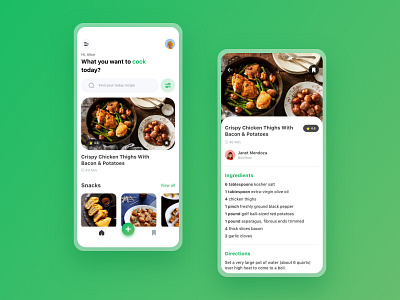 Recipe App UI Design concept design food food recipe home page ui ux