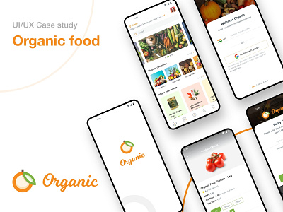 Organic Food App - Case Study app branding concept design home page ui user interface user persona user research ux wireframe