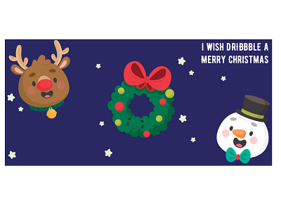 Merry X-mas Dribbble cartoon christmas cute design designer illustration illustrator santa santaclaus vector winter