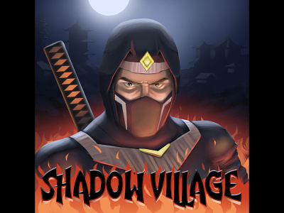 Ozan Atak Illustrasyon Task Shadow Village game concept game splash illustration night ninja ninja village