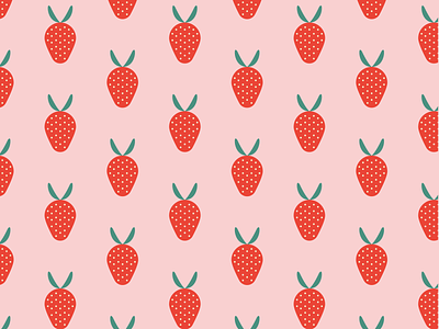 strawberries art fruits illustration pattern