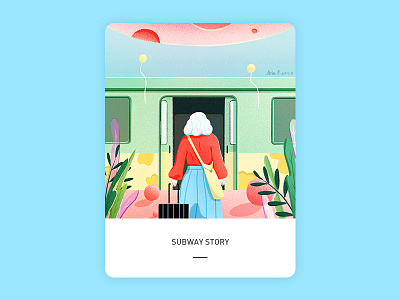 day9 design girl illustration subway trees