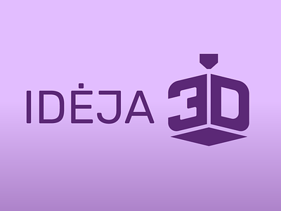 Idėja 3D logo for 3D printing company 3d 3d print app arrow art baltic branding design digital flat icon logo logodesign minimal print purple vector web