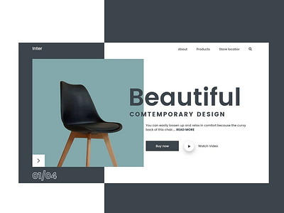 Interior design website landing page