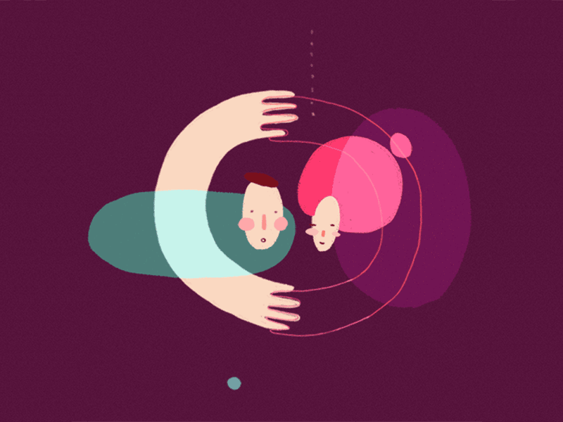 Family abstract animate animated art character colors couple design family forms gif graphic illustration love man pink hair purple web woman
