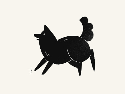 Laska black character design dog dog illustration drawing graphic illustration illustration art ilustracja love texture