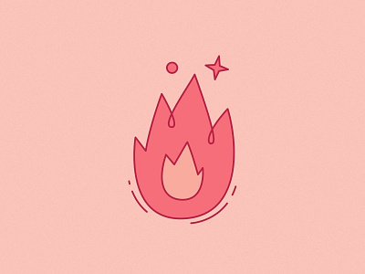 Small Fire colors cute design fire flame icon illustration love pink red stars sticker stickers