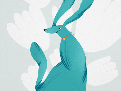 Blue dog blue character design dog dog illustration illustration love print