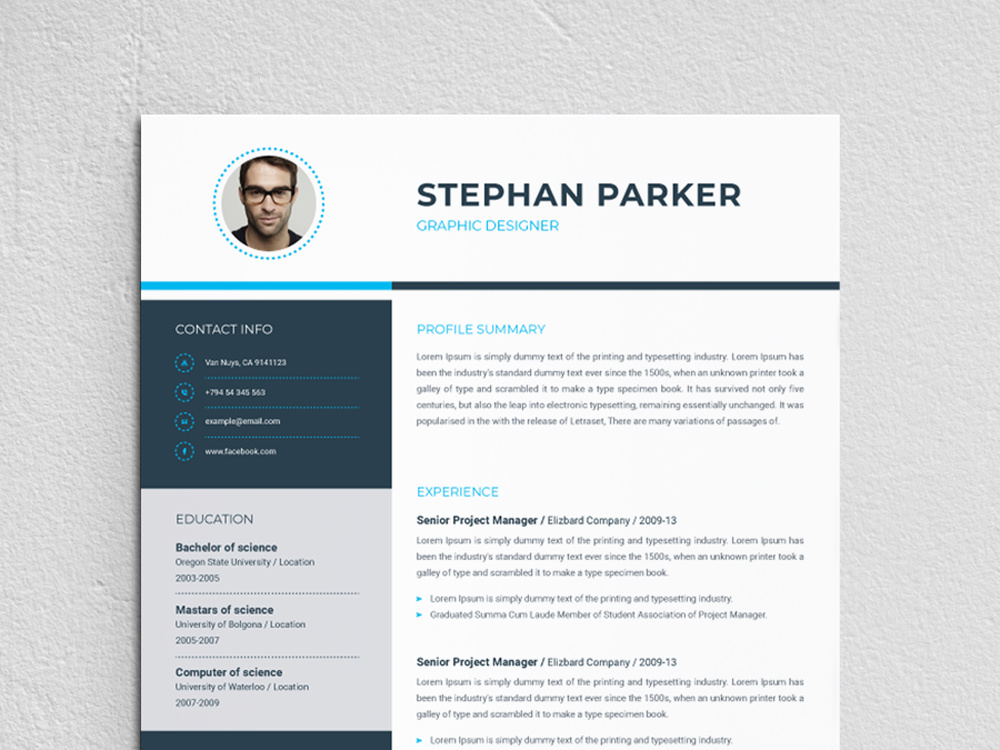 Resume by ResumeDeviser on Dribbble