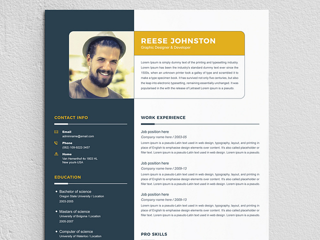 Resume by ResumeDeviser on Dribbble