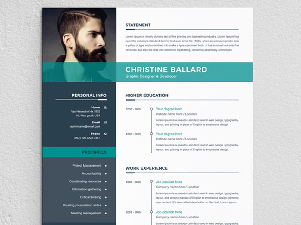 Resume by ResumeDeviser on Dribbble