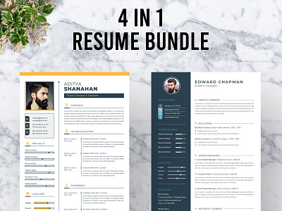 Resume Bundle a4 clean resume cv clean elegant elegant resume indesign modern modern resume professional professional resume