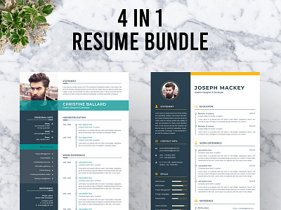 Resume Bundle a4 clean resume cv cv clean cv template elegant resume illustration modern resume professional resume resume clean