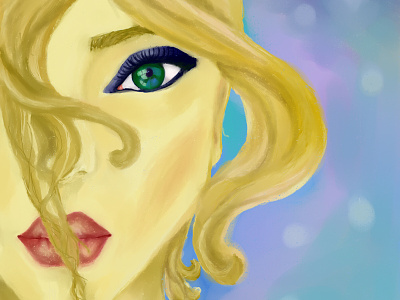 Woman art blond hair illustration paint tool sai painting woman