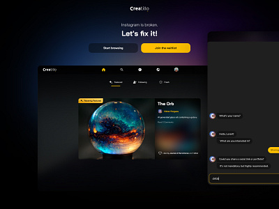 Landing Page for Creatillo