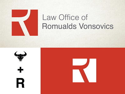 RV logo // F design law office logo red
