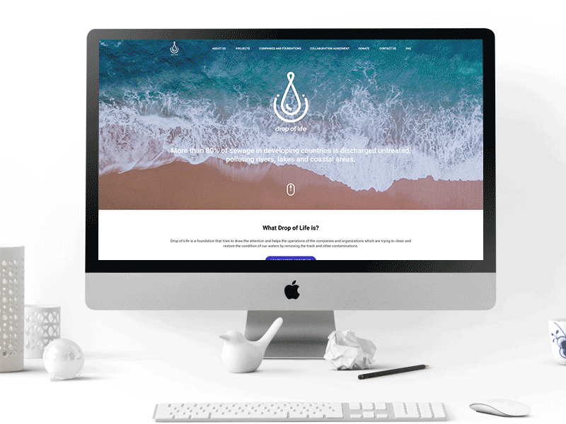 Drop of Life homepage design branding design figma figmadesign flat ui ux web website