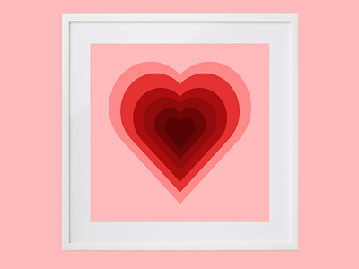 Tunnel of love art dribbbleweeklywarmup graphic design heart hearts illustration painting print valentine wallart