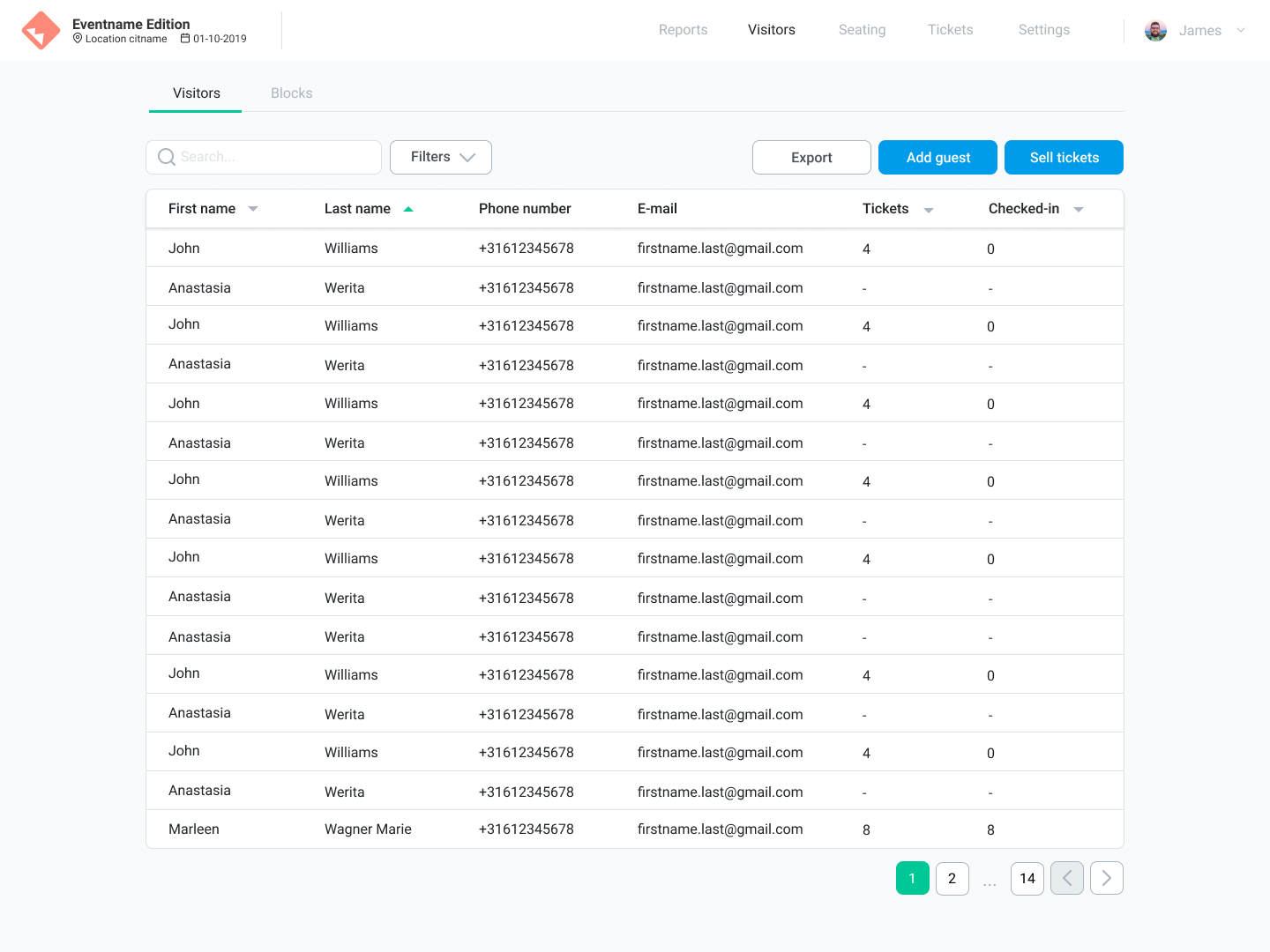 Ticketing admin dashboard (2/2) by Antonio on Dribbble