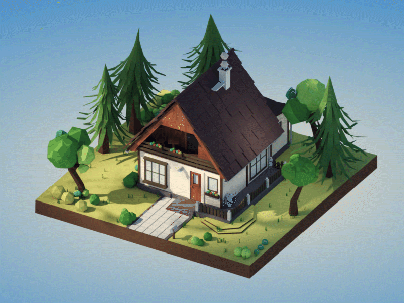 House 3d game art game asset illustration