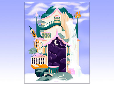 Dimension 1111 art castle design digital digital illustration digital painting fantasy illustration procreate surreal