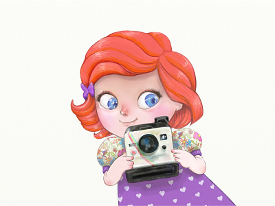 photo girl artrage girl illustration photo polaroid