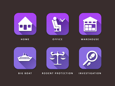 Purple icons flat icon insurance long shadow purple