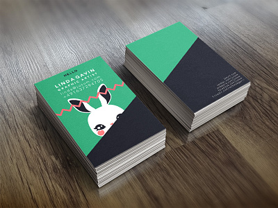 Businesscard bunny businesscard green personal