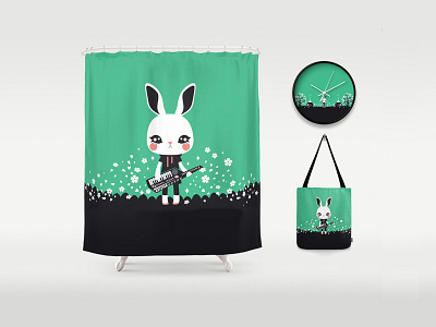 Shower curtain bunny shower curtain society6