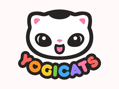 Rainbow finish of the Yogicats logo logo